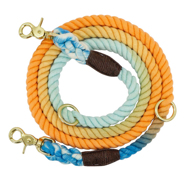 Gradient Color Dog Collars Accessories Leashes Rope Metal Chain Collar Strap Pet Outdoor Walking Training Long Traction Rope - Image 3