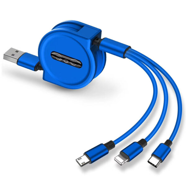 One Tow Three Telescopic Data Cable, Three In One Fast Charging Cable - Image 4