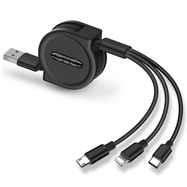 One Tow Three Telescopic Data Cable, Three In One Fast Charging Cable - Image 8