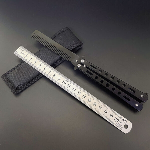 Butterfly Comb Stainless Steel Folding Practice Training Knife Combs Hairdressing Beard Moustache Brushes Hair Styling Tools - Image 3
