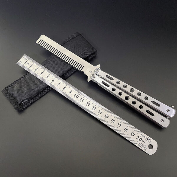 Butterfly Comb Stainless Steel Folding Practice Training Knife Combs Hairdressing Beard Moustache Brushes Hair Styling Tools - Image 5
