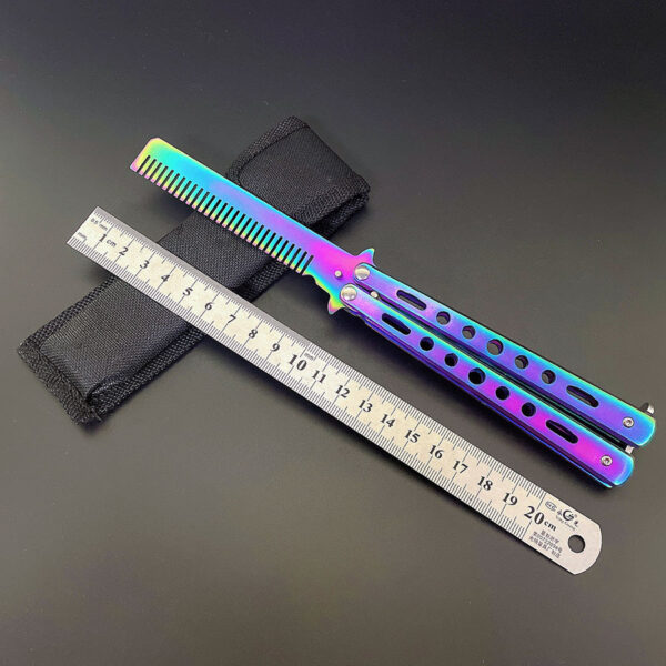 Butterfly Comb Stainless Steel Folding Practice Training Knife Combs Hairdressing Beard Moustache Brushes Hair Styling Tools - Image 2