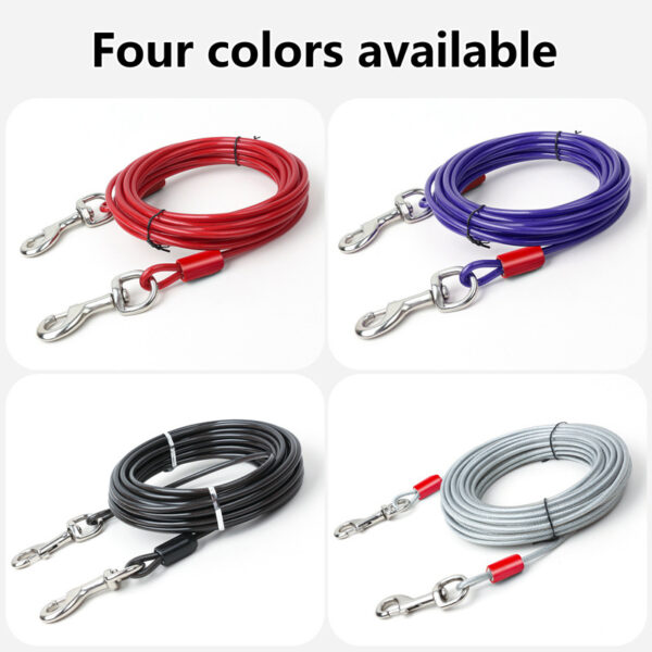 Double Hook Wire Rope Dog Leash - Image 7