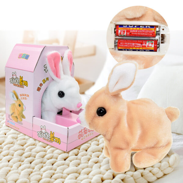 Simulation Pet Plush Electric White Rabbit Toys - Image 3