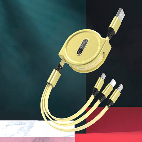 One Tow Three Telescopic Data Cable, Three In One Fast Charging Cable - Image 2