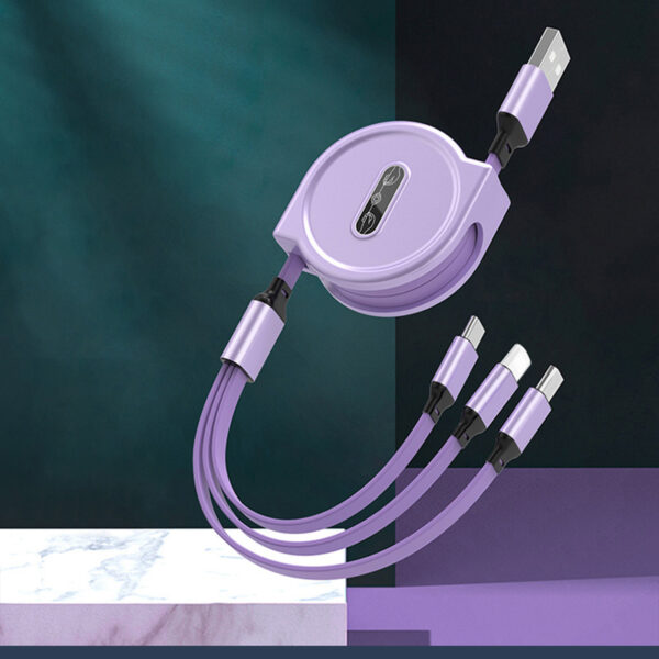 One Tow Three Telescopic Data Cable, Three In One Fast Charging Cable - Image 6