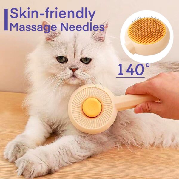 Cat Grooming Brushes Pet Hair Cleaner Brush Pet Massage Brushes For Cats Dogs With Self-Cleaning Button Pet Shedding Brush For Removing Tangles Loose Fur - Image 5