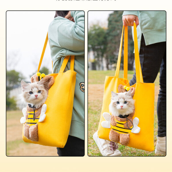 Little Bee Design Cat Dog Carrier Bags Portable Breathable Bag Soft Pet Carriers With Safety Zippers Outgoing Travel Pets Handbag - Image 7