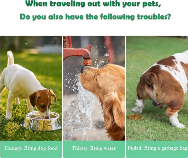 3 In 1 Pet Water Bottle Outdoor Portable Dog Water Bottle With Food Container Garbage Bags Dispenser For Cat Puppy Pets Stuff Accessories For Walking Hiking Travel - Image 6