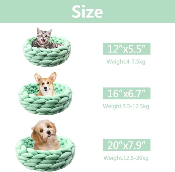 Cat Basket Bed Cotton Knitted Round Pet Beds For Cats Cute Boho Cat Pet Bed Warm Woven Cat Nest For Puppy Kitten Cats Dogs - Image 9