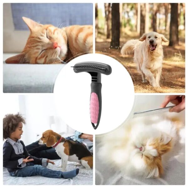 Pet Grooming Comb Cute Pet Grooming Comb Hair Removal Combs Effective Rustproof Shedding Brush For Puppies Pets Acceessories - Image 4