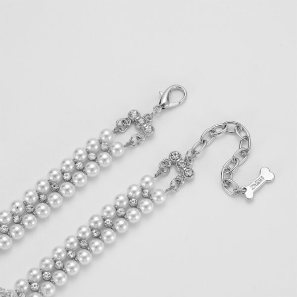 Pet Supplies Collar Hand Holding Rope Pearl Necklace Small And Medium-sized Dogs Collar Ornament - Image 3