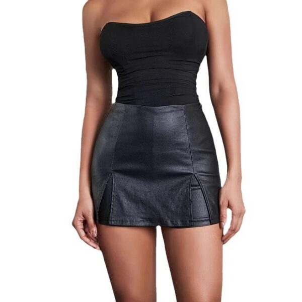 Autumn And Winter Small Leather Skirt Women's High Waist - Image 3