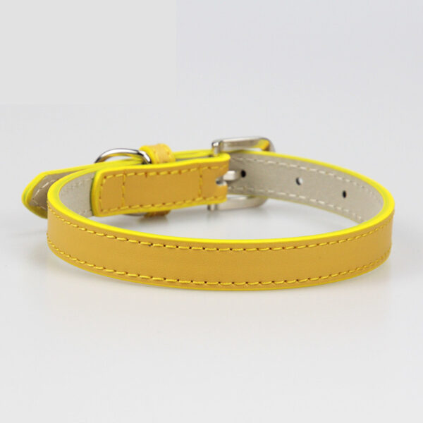 Leather Small Dog Medium Teddy Pet Dog Collar - Image 3