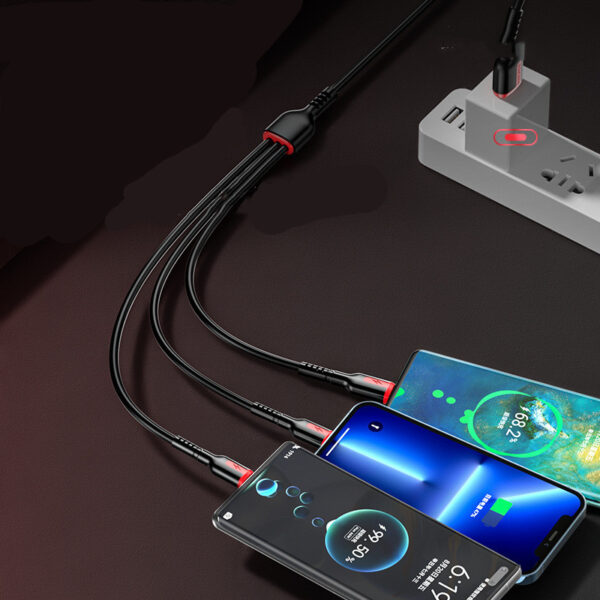 Fast Charge Data Cable One Drag Three 66W Braided USB - Image 6