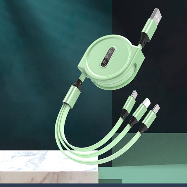 One Tow Three Telescopic Data Cable, Three In One Fast Charging Cable - Image 5