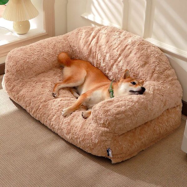 Plush Pet Sofa Bed - All-season, Non-slip Bottom, Durable And Scratch-resistant, Suitable For Dogs And Cats - Image 4