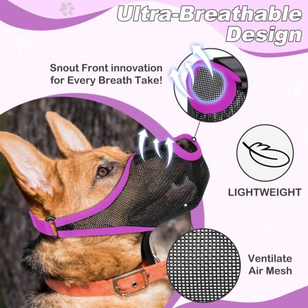 Pet Dog Muzzle Mask To Prevent It From Eating Randomly, Barking, And Biting. It's A Special Muzzle That Is Breathable And Has A Mesh Design - Image 7
