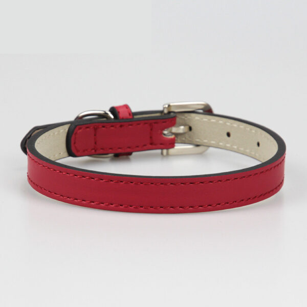 Leather Small Dog Medium Teddy Pet Dog Collar - Image 4