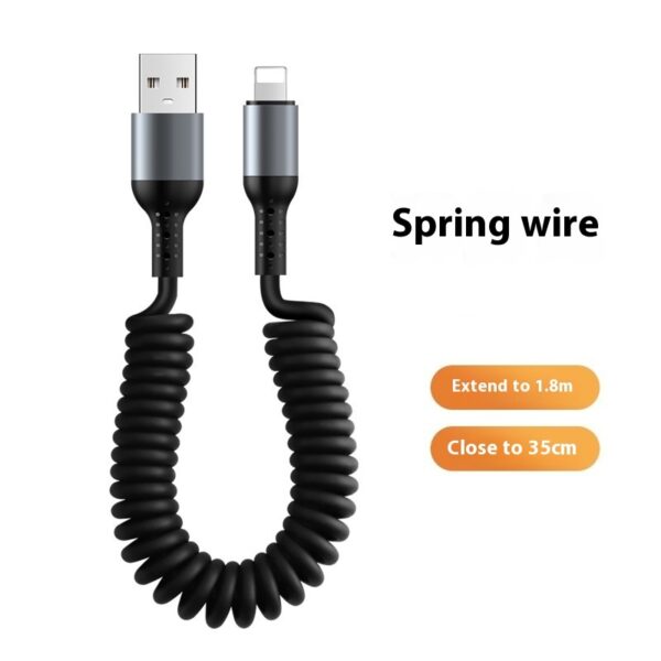 Spring Retractable Storage Mobile Phone Charging Cable - Image 6