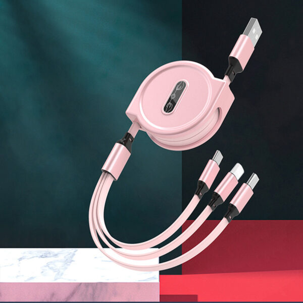 One Tow Three Telescopic Data Cable, Three In One Fast Charging Cable - Image 9