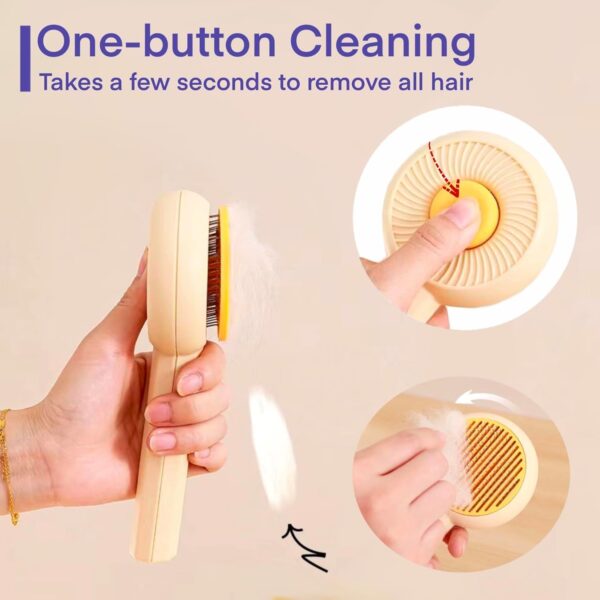 Cat Grooming Brushes Pet Hair Cleaner Brush Pet Massage Brushes For Cats Dogs With Self-Cleaning Button Pet Shedding Brush For Removing Tangles Loose Fur - Image 8