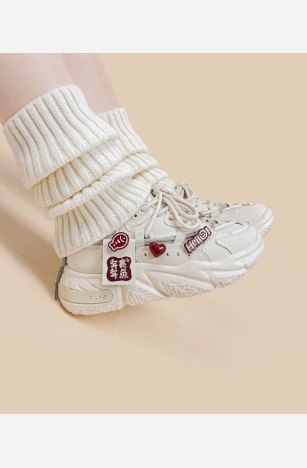 White Thick Soled Sports And Leisure Shoes For Women - Image 6
