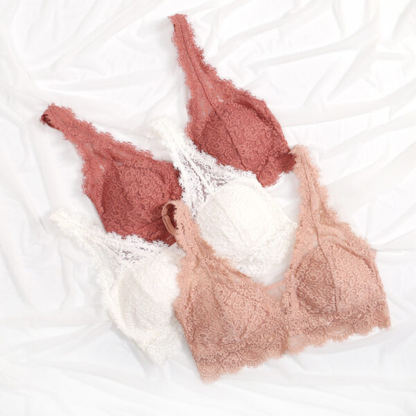 Laceless Bra Gathering Bra Lace Bra Set - Image 3