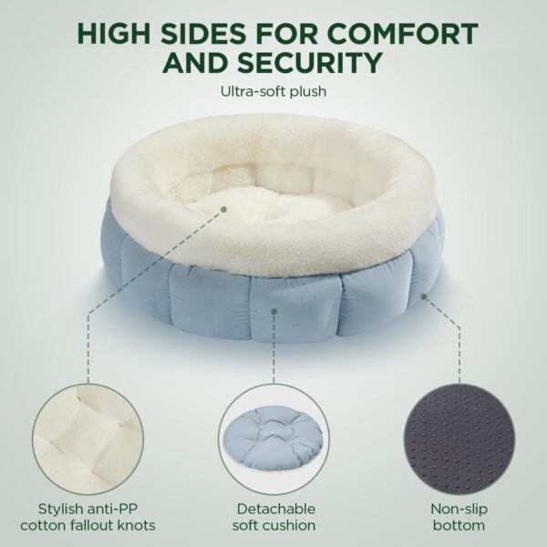 basket beds for pets Donut Dog Beds For Small Dogs - Round Cat Beds For Indoor Cats Washable Pet Bed For Puppy And Kitten With Anti-Slip Bottom - Image 7