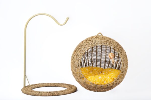 Woven Round Cat Litter Pet Bed Hanging Basket - Image 5