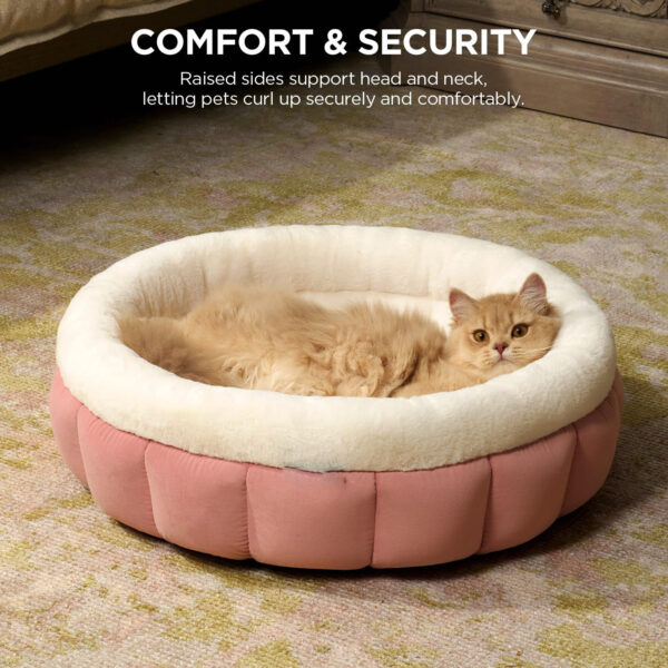 basket beds for pets Donut Dog Beds For Small Dogs - Round Cat Beds For Indoor Cats Washable Pet Bed For Puppy And Kitten With Anti-Slip Bottom - Image 3