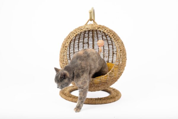 Woven Round Cat Litter Pet Bed Hanging Basket - Image 3