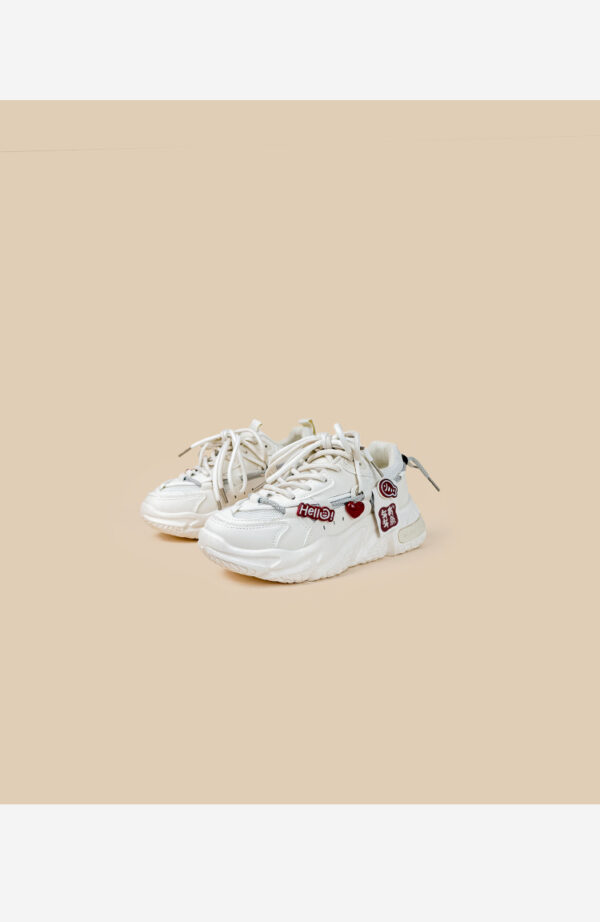 White Thick Soled Sports And Leisure Shoes For Women - Image 3
