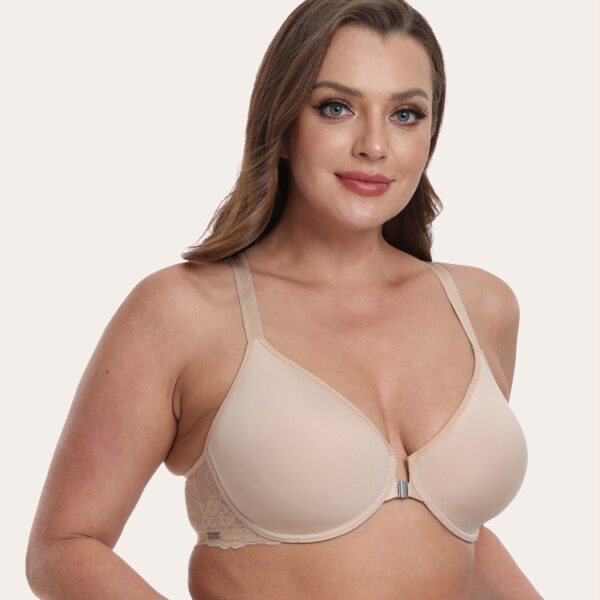 Thin Cup With Steel Ring Front Closure Bra Underwear - Image 3