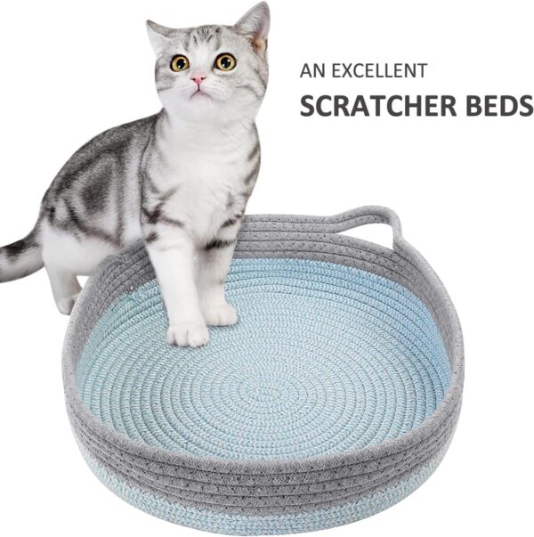 basket bed for pet Round Cat Bed For Indoor Cats Cat Basket Bed  Wicker Cat Donut Beds Cooling Cat Nest For Summer Sleeping Washable Pet Pad For Cat Scratching